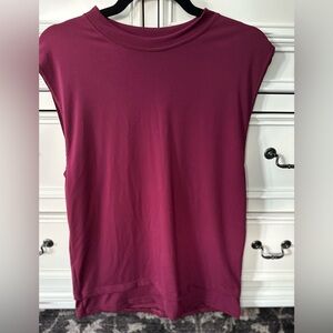 WEISSMAN Size Medium Adult Burgandy Sleeveless Dance Shirt Costume